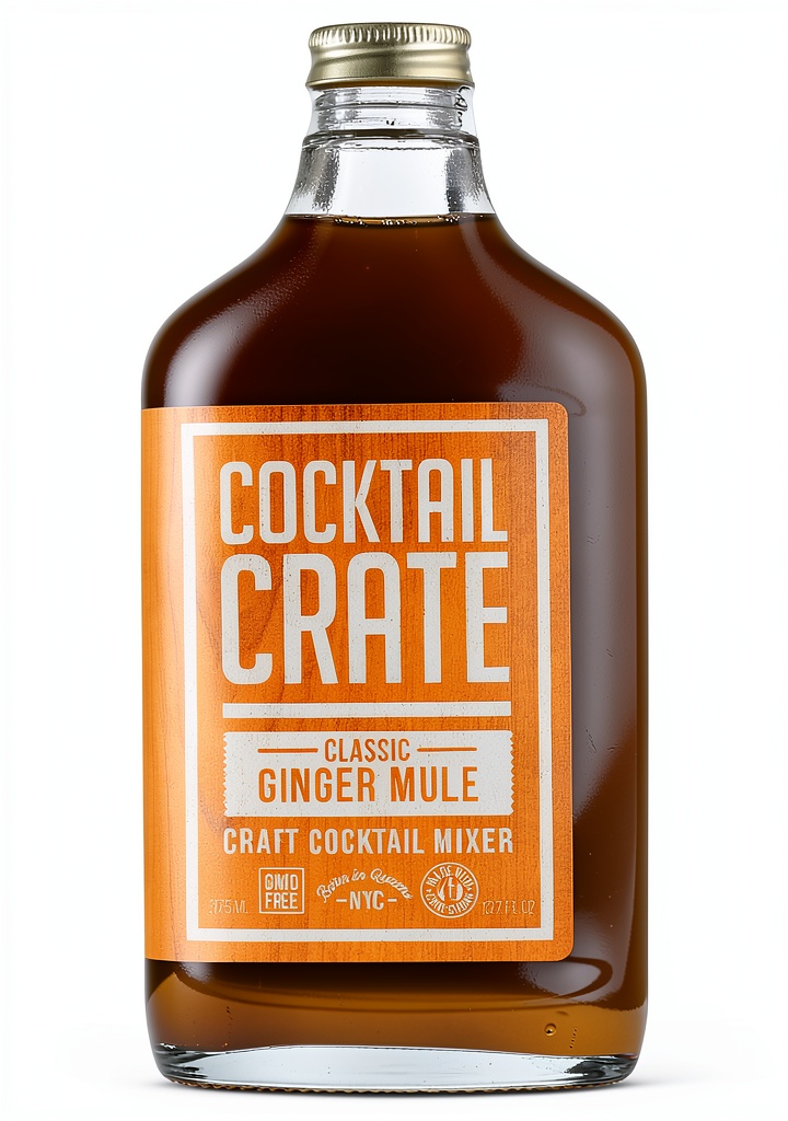 Cocktail Crate mixer bottle displayed on a home bar counter