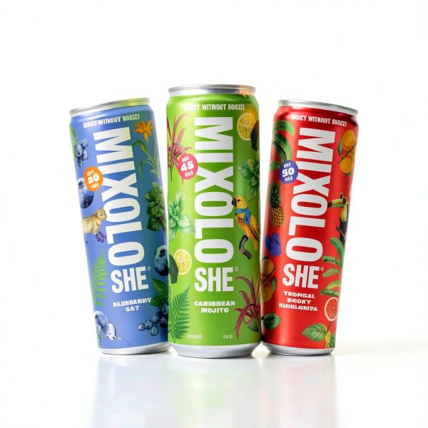 Mixoloshe Non-Alcoholic Variety 12-Pack Low Calorie Drinks-2