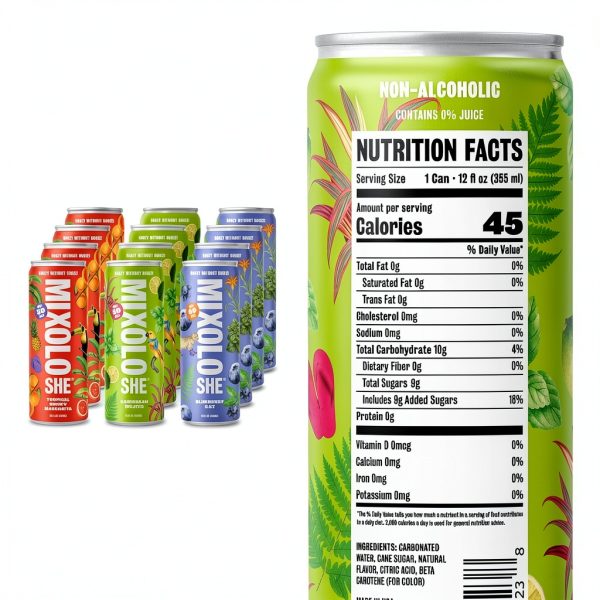 Mixoloshe Non-Alcoholic Variety 12-Pack Low Calorie Drinks-1