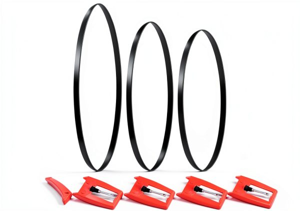 Frienda Turntable Belt Replacement Set 5pcs Black Rubber Drive Belts-0