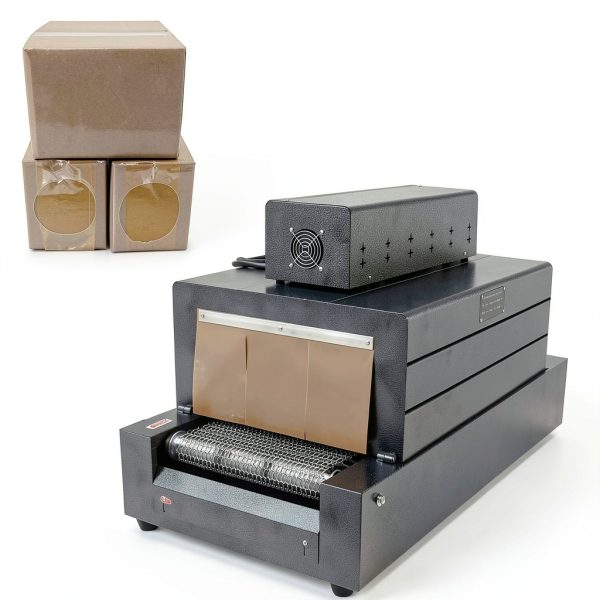Thermal Shrink Packaging Machine Heat Tunnel Wrap Equipment Shrink Size 15.75"X7.87" Electric Mesh Type Wrap Machine 220V-1