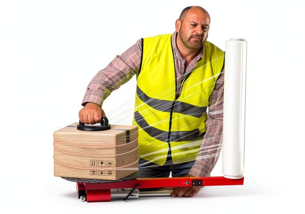 Electric Pallet Film Wrapping Machine FJYAWEN 27.5" Automatic Tension-1