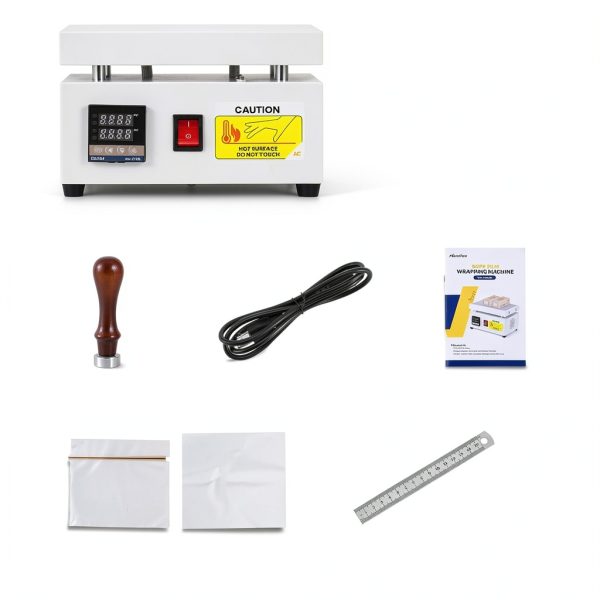 Hanchen Cellophane Wrapping Machine Manual Cellophane Overwrapping Machine Desktop Heating Sealing Machine for BOPP Perfume Cosmetics Poker Box PVC Heat Sealer Film (LS12-200)-1