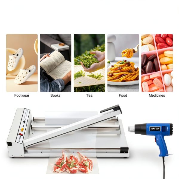 24” Shrink Wrapping Machine, Heat Gun Sealer, 530W Film Heat Sealer, Shrink Film Shrink Wrap Sealer, Adjustable Temperature for PVC, POF, PP, PE Film-6