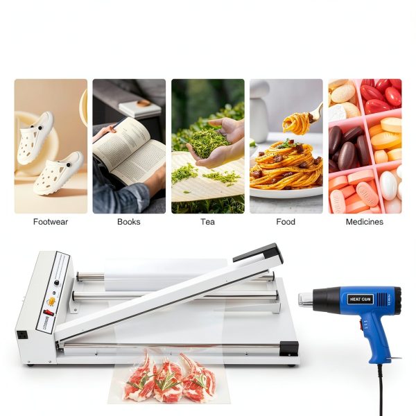 24'' Shrink Wrap Machine njxbrek 530W Heat Sealer with 1500W Heat Gun-6