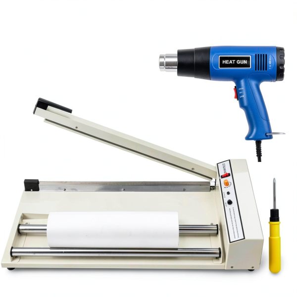 24" Shrink Wrap Machine 530W Shrink Wrap Sealer Shrink Wrap Sealing Machine with Heat Gun Temperature Control Shrink Wrap Heat Sealer for PP, PE, PVC, and POF Film-0